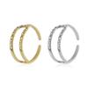 Accesorios coreanos sencillos de acero de titanio diseño para mujer sentido de alta gama mitad cadena hueco rectangular anillo de acero inoxidable venta al por mayor