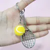 Llavero de Tenis de Simulación Colgante de Raqueta de Tenis Actividades Deportivas Regalo Pequeño Creativo Personalidad Bolso Accesorios para Mochila Escolar
