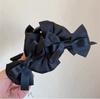Pinza de Lazo Doble Faz Negro Estilo Hepburn para Mujer, Grande, de Alta Gama, para el Cabello, Parte Posterior de la Cabeza, Tipo Tiburón, Tocado