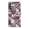 Capa de Celular Romântica Francesa Roxa Patchwork Retrô Rosa S25Ultra Capa Protetora Personalizada GalaxyS26+
