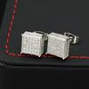 Hip-hop europeo y americano INS juego de pendientes de cobre pendientes cuadrados de circón pendientes cuadrados geométricos Pendientes de tachuela de moda AliExpress