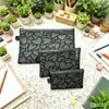 Set de 3 Bolsas de Malla Negra de Terciopelo con Forma de Corazón con Cremallera para Maquillaje y Joyería, Especialmente Diseñado para los Exámenes de Ingreso a la Preparatoria