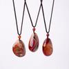 Colgante de cristal de piedra ágata de seda natural ágata calcedonia piedra de flor de lluvia pieza de mano jade collar suéter al por mayor