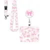 Cordón Retráctil de Fácil Extracción del Fabricante en Stock con Cinta Rosa Impresa con UV, Portatarjetas Horizontal y Vertical, Cordón para Tarjeta de Identificación al por Mayor