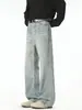 Calça jeans boca de sino com estampa de raios para homens, nova para o outono, corte slim, que aumenta a altura, afina a silhueta, calça longa casual