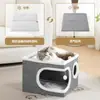 Ninho de gato mais vendido da Amazon, de camada dupla, quente, dobrável, adequado para todas as estações, ninho de gato para animais de estimação do fabricante original, disponível para atacado