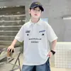Camisa POLO de Verano de Marca Moderna para Niños, Camiseta Estampada Holgada de Manga Corta, Top Casual Estilo Americano para Niños Mayores, Nueva Camiseta de Atuendo de Verano
