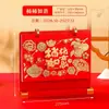 Calendario de Escritorio de Madera Festivo Rojo Año Nuevo de la Oveja 2027 Calendario de Escritorio de Oficina Adorno Calendario de Escritorio en Caja de Regalo
