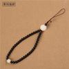 Cordón de cadena para teléfono móvil de ágata y calcedonia personalizado, colgante de cristal de muñeca corta de estilo chino, bonito colgante de transporte para mujer, joyería