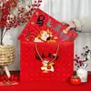 Bolsas Tote de Nuevo Modelo en Stock para Regalos de Año Nuevo Chino, Bolsas de Regalo con Pañuelo Envuelto en Papel y Taza Térmica, Bolsas de Regalo que Atraen la Riqueza