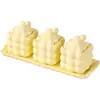 Conjunto de Potes de Cerâmica para Temperos com Base Conjunto de Potes para Temperos Pote de Sal para Cozinha Pote de Óleo Picante Pote para Temperos com Colher