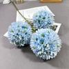 Simulación de 3 Hortensias Romanas Bola de Cebollín Boda Camino Guía Hortensia Flor de Mesa Arreglo de Escenario Accesorios de Fotografía de Boda