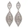 Pendientes Colgantes de Lujo Europeos y Americanos de Venta Caliente Transfronterizos con Microincrustaciones de Circonita en Forma de Lágrima Pendientes de Moda con Forma de Hoja Llenos de Diamantes
