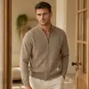 Cardigan de malha com zíper de marca da moda, best-seller transfronteiriço, suéter masculino, direto do fabricante