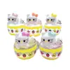 Taza de Café de Gato Luminoso Tridimensional Accesorios de Resina Pegamento de Crema Adornos de Paisaje Micro DIY Llavero Decoración de Pasador de Pelo