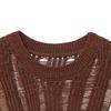 Exportación Transfronteriza Ropa de Mujer Otoño 2025 Estilo Europeo y Americano Cuello Redondo Sin Mangas Huecos Tejido Transparente Top para Mujer M561234F
