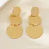 Suministro Transfronterizo, Dinámico, Moderno, Apilamiento de Rayas Irregulares, Pendientes de Tres Corazones para Mujer, Joyería de Temperamento Retro