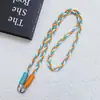 Huayang Correa Cruzada Cuerda Tejida Bloques de Color Trenzada Correa para Teléfono Simple Nudo Doble Correa de Cuello de Cuerda Colorida Hecha a Mano Correa para Botella de Agua