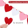 Guirnalda Banderín Corazón de Fieltro Día de San Valentín Corazón de Amor Bandera Cortina de Puerta Fiesta de Bodas Decoración en Forma de Corazón Cinta de Corazón de Amor