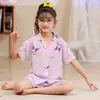 Pijama Nuevo para Niñas 2025 Verano Delgado Manga Corta Niños Niñitas Verano Bebé Conjunto Ropa para Casa Exterior