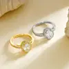 Anillo Abierto Ajustable para Niñas, Estilo Europeo y Americano, Cobre con Circonita Microincrustada, Sencillo y de Moda, Anillo Versátil para Dedo Índice Ovalado Venta al por Mayor
