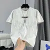 Direto da Fábrica Moda Masculina Versátil Respirável Tendência Manga Curta Alto Padrão Tie-Dye Bordado Toque Fresco Textura Casual Camiseta