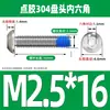 Tornillos de cabeza redonda con hexágono interior de acero inoxidable 304 recubiertos, tornillos y pernos antiaflojamiento, antideslizantes, antidesprendimiento M2M3M4M6