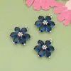 Colgante de pétalo multicolor con diamantes de colores microincrustados, chapado en oro real de 18 quilates, pendientes colgantes, collar, accesorios de joyería semiacabados