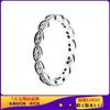 Anillo de Cuentas Crecientes de Cobre Plateado Blanco Plateado de Pan Anillo de Nudo Floral Anillo de Par Apilado Anillo de Pan