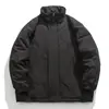 Chaqueta de Algodón con Cuello Alto Cálida Funcional Casual Simple Retro Japonesa para Hombre Marca de Moda Holgada Resistente al Viento Abrigo de Algodón Cálido para Pareja