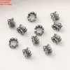 Plata de Ley S925 Anillo de Corredor de Agujero Grande de Tres Vías Doble Cabeza de Loto Guirnalda Accesorios Retro DIY Material de Abalorios Hecho a Mano Accesorios
