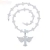 Collar con colgante de cruz de hip hop para hombre, estilo europeo y americano, con diamantes y circonitas, cadena de tenis de circonitas, disponible en stock.