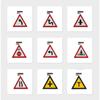 Señal LED triangular de matriz de puntos para carreteras nacionales y provinciales, personalizada, señal de advertencia autoluminosa solar