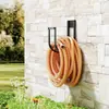 Estante de Manguera de Jardín Montado en Pared Colgador de Manguera Metálico para Exteriores Universal para Garaje Patio Almacenamiento y Organización de Mangueras