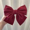 Seção Big Bow Headwear Spring Clip Advanced Sense Clip Black Back Head Hairpin Sweet Cyber Red Acessórios para o cabelo