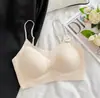 Primavera Verano Nuevo Cruzado Espalda Bonita Fijo Copa Integrada Pechos Pequeños Recogedor Transpirable Amigable con la Piel Sin Costuras Invisible Sujetador Ropa Interior Mujeres
