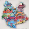 Imán de Refrigerador de Madera de Yunnan Souvenir de Viaje Atracciones de la Ciudad Punto de Referencia Cultural y Creativo Atracción Magnética