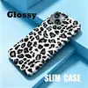 Capa de Celular Estilo Coreano Ins Simples Estampa de Leopardo com Manchas Pretas e Brancas para Apple 15, Película Fina Capa Fosca Ip17Promax