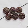Diamante de Resina Redondo 12mm Gipsofila Fundo Plano Superfície de Minério de Diamante Cluster de Cristal Orelhas Côncavas e Convexas Acessórios para Joias DIY