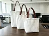 Bolsa de Lona en Blanco Logo Impreso Personalizado Regalo Publicitario Bolsa de Lona Ecológica Empresa Pintura Infantil Bolsa Tote en Blanco