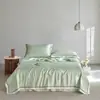 Nuevo 2025 Tencel Lanjing de los años 60 Proteína de Capullo de Gusano de Seda Verano Fresco Colcha de Cuatro Piezas Verano Fresco Seda Deslizante Colcha de Aire Acondicionado