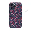 Fondo azul marino, patrón floral retro, funda para teléfono Apple 18 Pro, nueva funda de película ultradelgada para iPhone 15 Pro, cobertura total