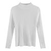 Suéter de punto para mujer, jersey de otoño, estilo coreano, combina con todo, color sólido, cuello alto pequeño, manga larga, camisa básica, corte entallado, elegante.