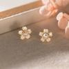 Pendientes de Plata S925 Nalan Frescos y Dulces Estilo Ins Sentido de Diseño Nicho Perlas de Flor de Cerezo Rosa Pálido M05919