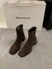 Botines Delgados de Tacón Alto y Punta Cuadrada para Mujer, Otoño e Invierno 2024, Botines de Tobillo Estilo Coreano con Forro de Felpa, Botas Martin