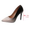 Zapatos de tacón alto de talla grande transfronterizos para mujer, populares europeos y americanos, de punta, tacón de aguja, degradados, sexys, de boca baja, zapatos de trabajo para ir al trabajo