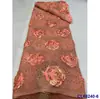 Tecido de Renda com Lantejoulas Bordadas 3D Large Floral Mesh Tecido para Vestido de Casamento