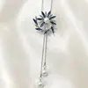 Cadena para Suéter de Collar Largo Geométrico, Accesorio de Lujo de Alta Gama, Versátil y de Moda, Colgante de Perla para Otoño e Invierno