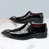 Superventas de Amazon Transfronterizo Cabeza de Hierro Tamaño Grande Estilo Británico Moderno Casual Zapatos de Cuero para Hombre Formal de Negocios - 25731