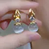 Brincos de Pérola com Microincrustação de Entrada Francesa Luxo Lançamento 2025 Moda Versátil Elegante Exquisite Versátil Brincos de Alta Qualidade para Mulheres